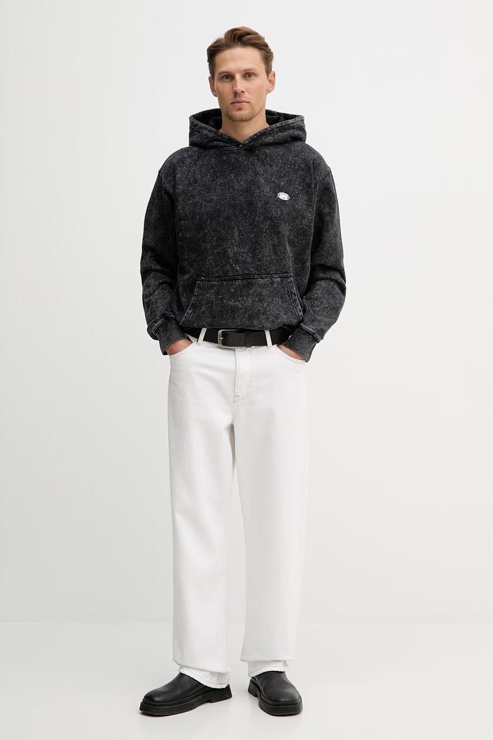 Alpha Industries hanorac de bumbac World Embroidery Hoodie 266333 negru SS26