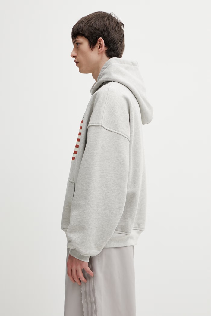 Βαμβακερή μπλούζα RHUDE USA Flag RHPS26HO01103 γκρί SS26