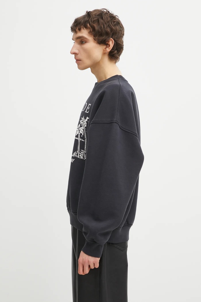 Бавовняна кофта RHUDE I Need A Getaway RHPS26ST01012 чорний SS26