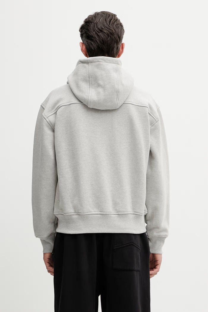 Ρούχα RHUDE Classique Zip Up μπλούζα με κουμπιά με βαμβάκι ανδρική RHSS26HO01829 γκρί
