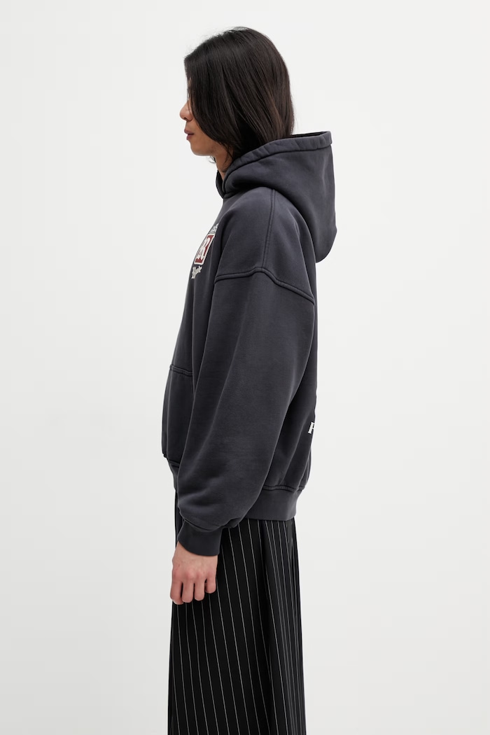 RHUDE Fumar 91 hanorac cu glugă din bumbac pentru bărbați RHSS26HO04012 negru SS26