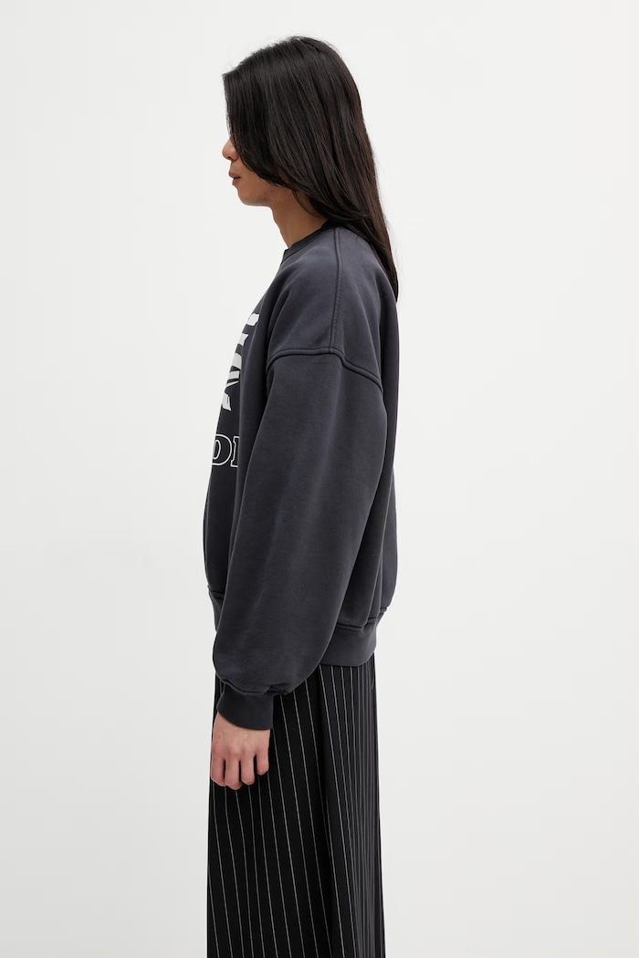RHUDE Banner Crewneck hanorac din bumbac pentru bărbați RHSS26ST01012 negru SS26