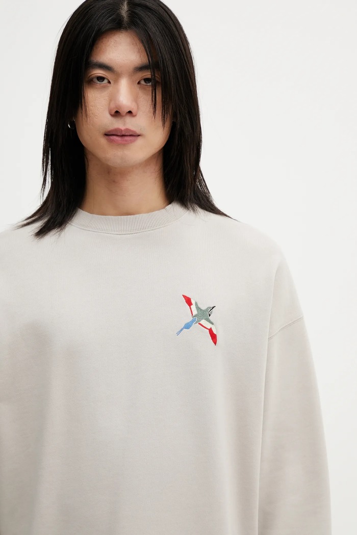 Βαμβακερή μπλούζα Axel Arigato Micro Bee Bird Sweater μπεζ A3457006