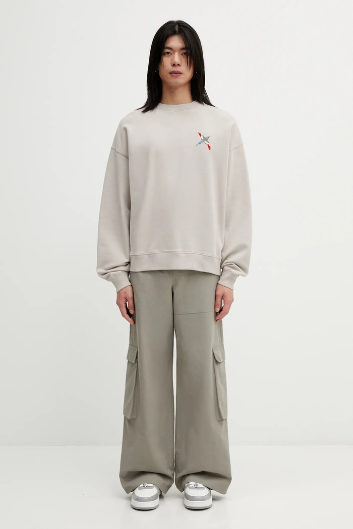 Βαμβακερή μπλούζα Axel Arigato Micro Bee Bird Sweater A3457006 μπεζ