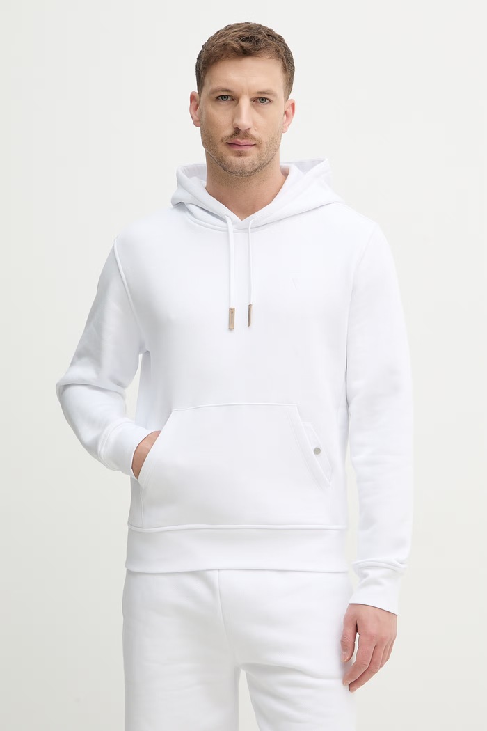 Trussardi hanorac de bumbac uni alb G8078000131N