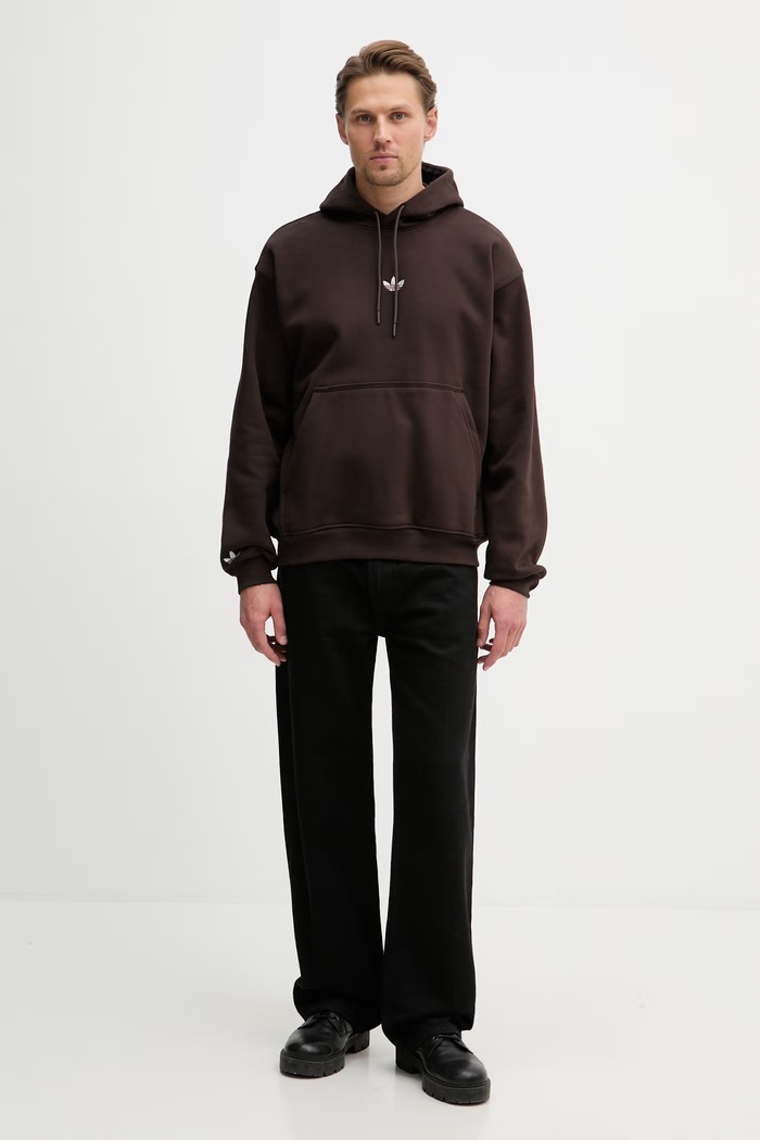 adidas Originals μπλούζα με κουκούλα ανδρική KC7915 καφέ SS26