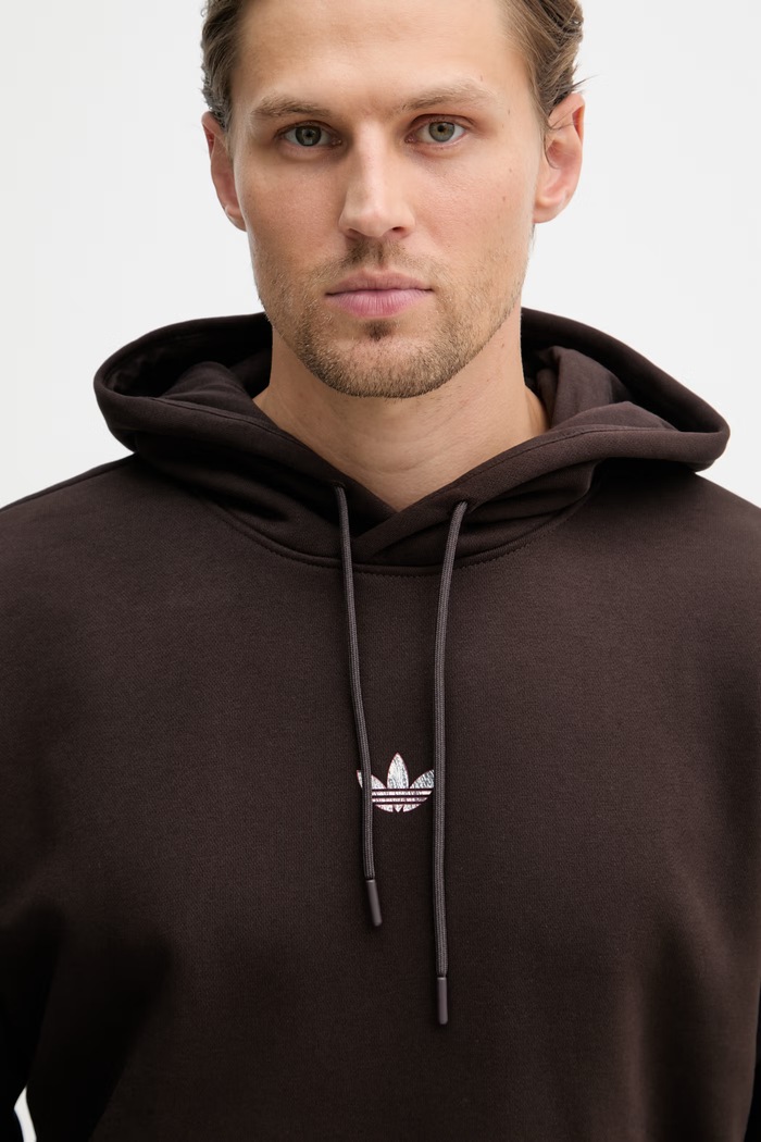 adidas Originals μπλούζα με κουκούλα ανδρική καφέ KC7915