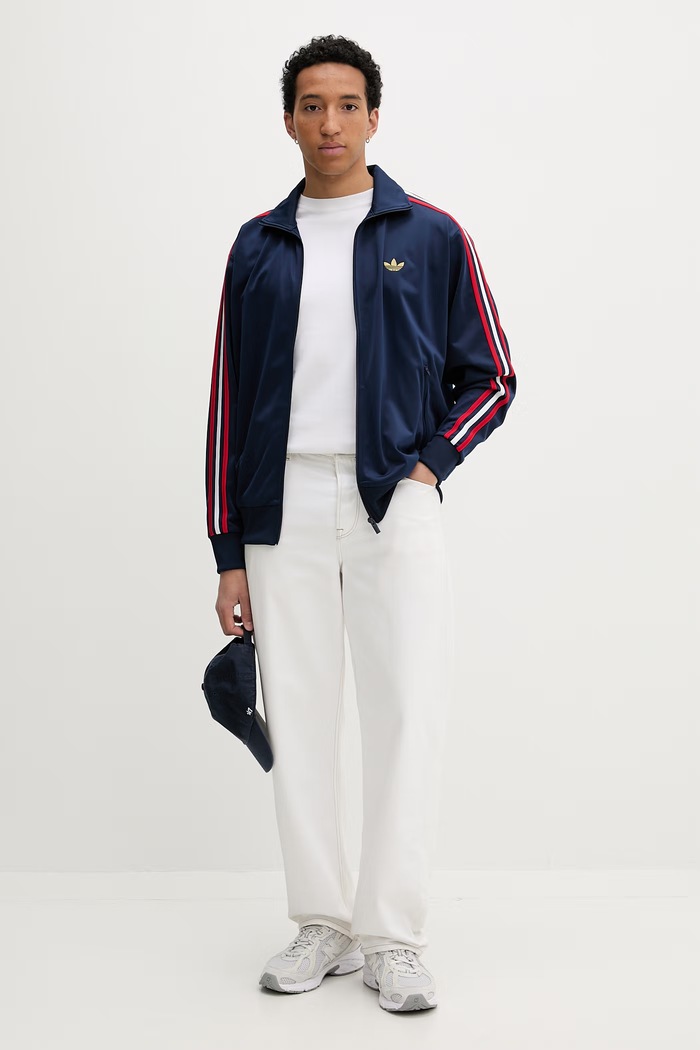adidas Originals hanorac cu fermoar pentru bărbați Firebird KD3841 bleumarin SS26