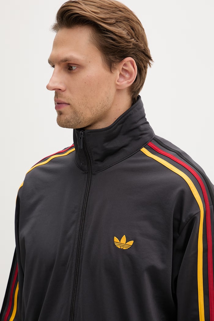 adidas Originals μπλούζα με κουμπιά ανδρική Firebird γκρί KD3842