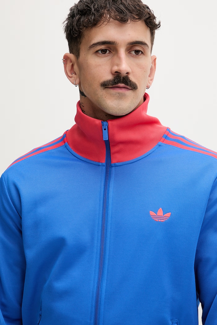adidas Originals μπλούζα με κουμπιά ανδρική Beckenbauer μπλε KE2412