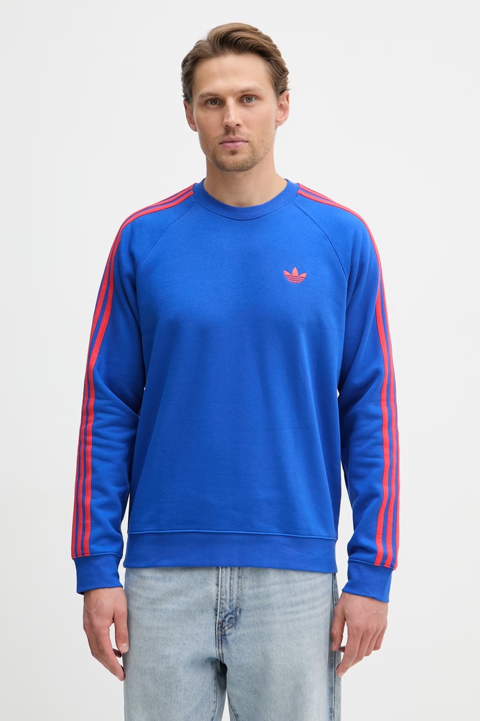 adidas Originals mikina pánska s bavlnou modrá KE2426