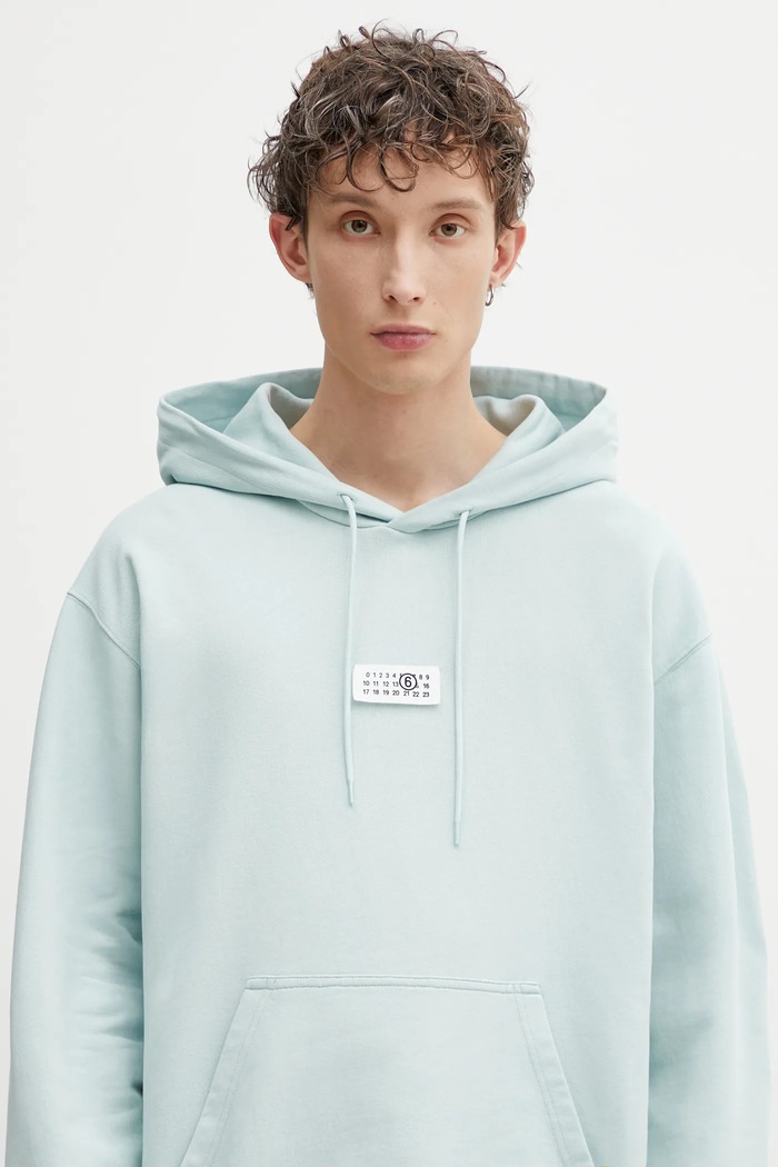 Βαμβακερή μπλούζα MM6 Maison Margiela τιρκουάζ SH0GU0042.M25025.544