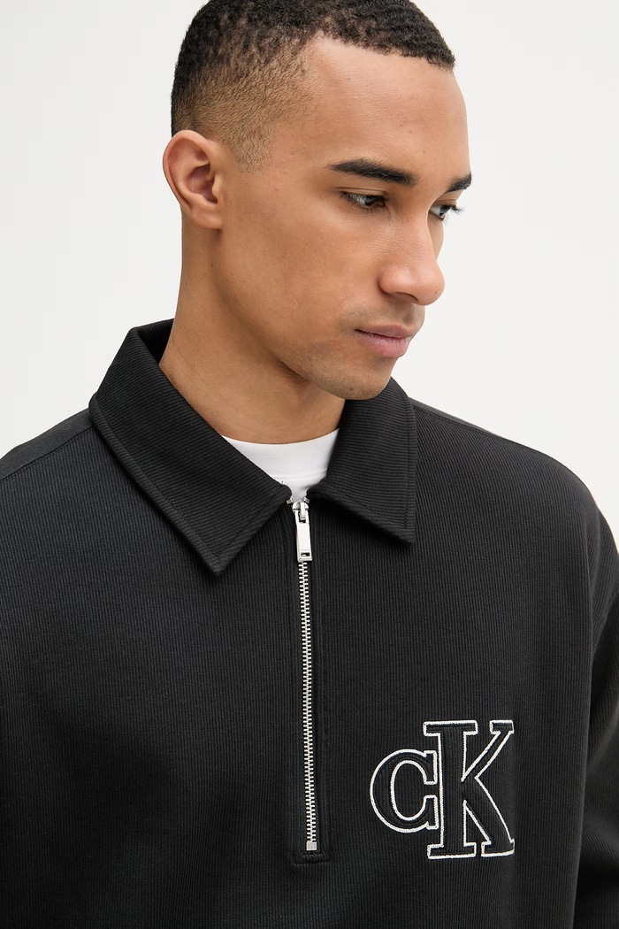 Calvin Klein Jeans hanorac pentru bărbați, din bumbac cu elastan negru LV04RB211G