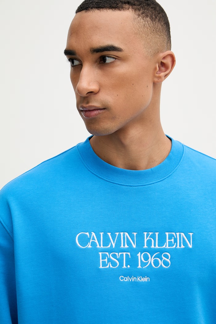 Calvin Klein Jeans mikina pánska bavlnená modrá LV04RF233G