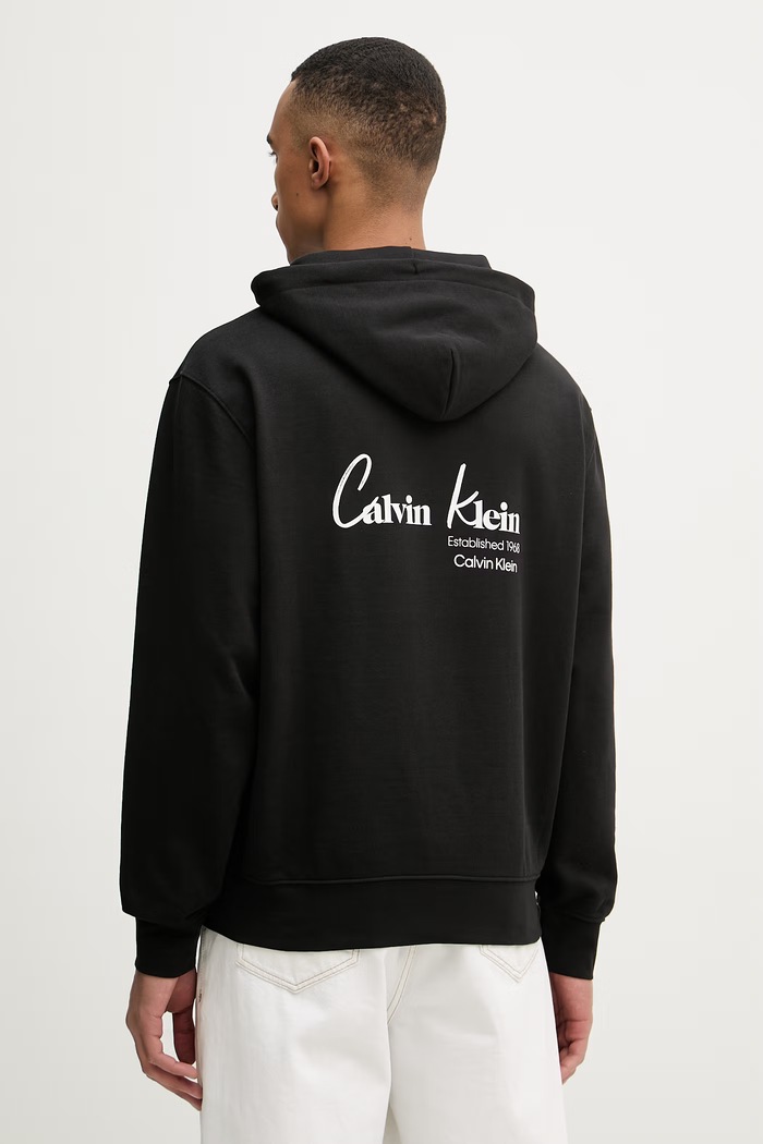 Oblečenie Calvin Klein Jeans mikina s kapucňou pánska bavlnená LV04RF234G čierna