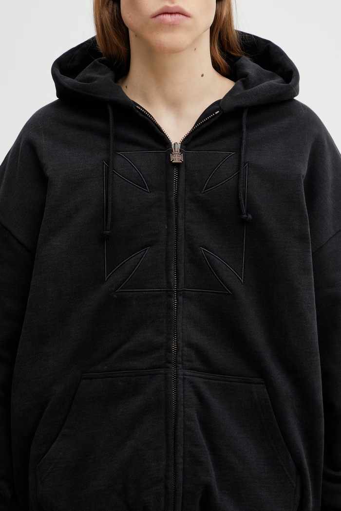 Bavlněná mikina VETEMENTS Embroidered Cross černá ME76BJ005B