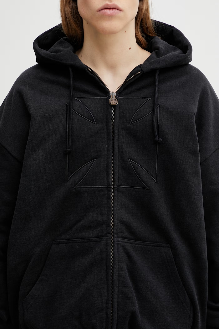 Bavlněná mikina VETEMENTS Embroidered Cross černá ME76BJ005B