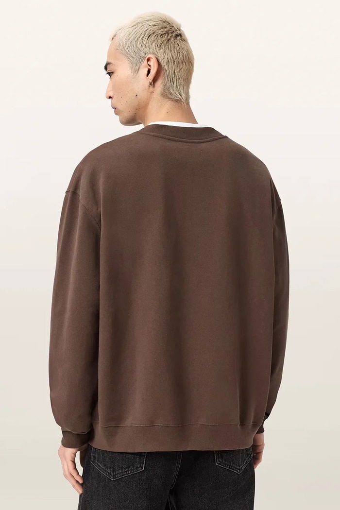 AllSaints bluza męska bawełniana XANDER M001NE brązowy SS26