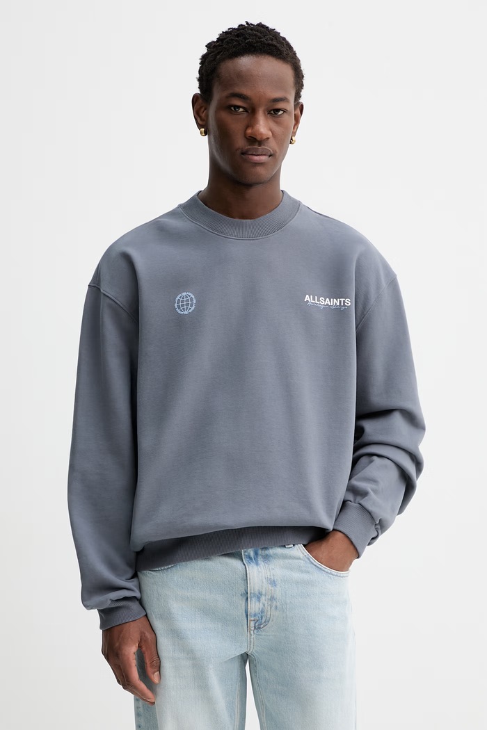Odzież AllSaints bluza bawełniana EMBLEM M006NE szary