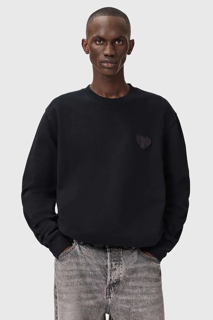 Бавовняна кофта AllSaints LOVER бавовна чорний M010NC