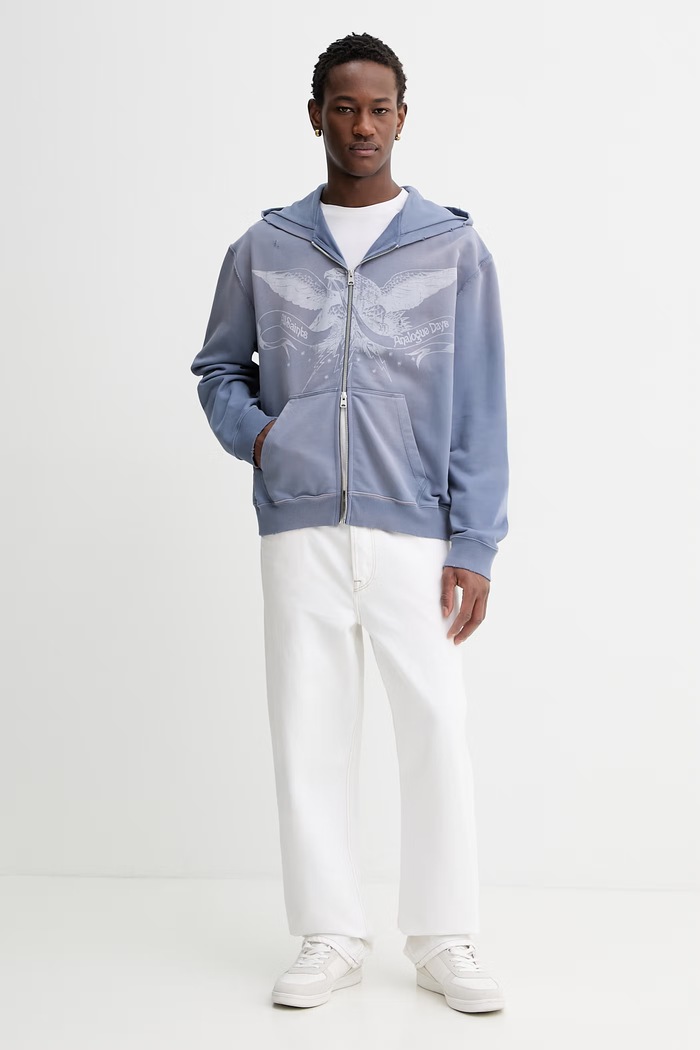 AllSaints bluza bawełniana AETERNA M021NE fioletowy SS26