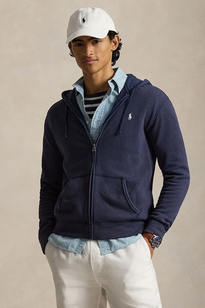 Mikina Polo Ralph Lauren s kapucňou tmavomodrá 710A12480