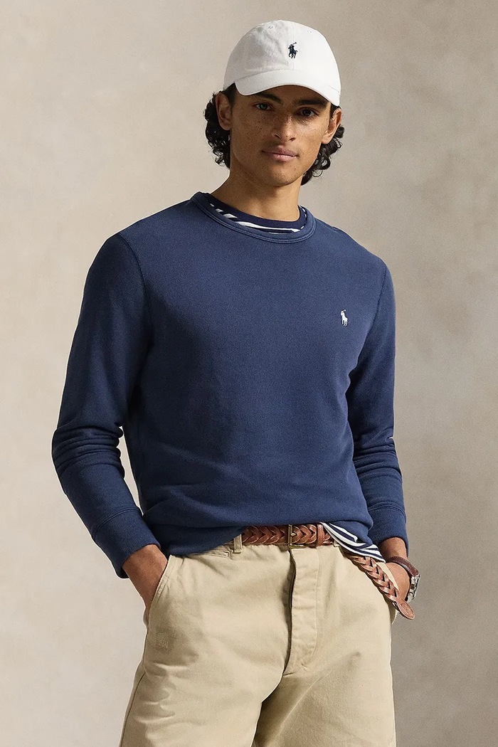 Mikina Polo Ralph Lauren bez kapucne tmavomodrá 710A12485