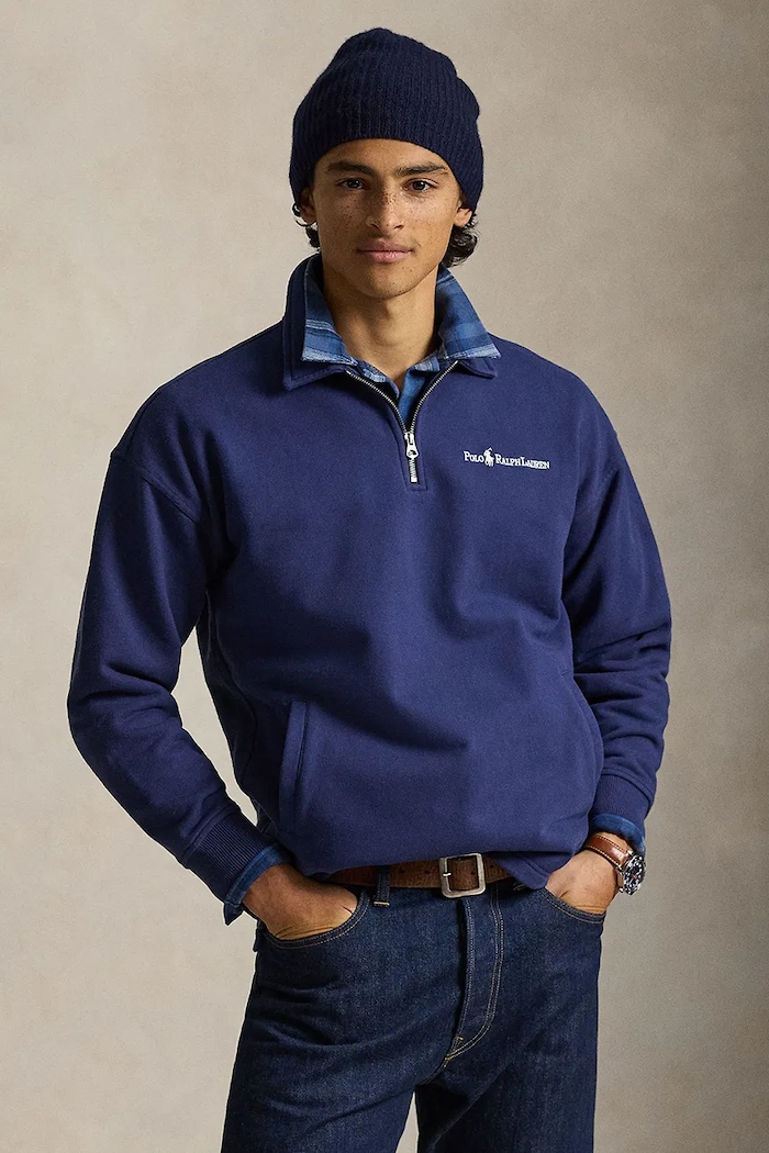 Polo Ralph Lauren mikina pánska s bavlnou tmavomodrá 710B13514
