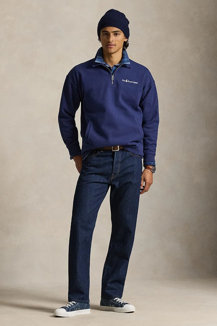 Oblečenie Polo Ralph Lauren mikina pánska s bavlnou 710B13514 tmavomodrá