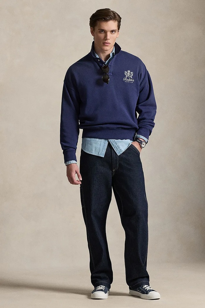 Îmbrăcăminte Polo Ralph Lauren hanorac pentru bărbați, din bumbac 710B14568 bleumarin