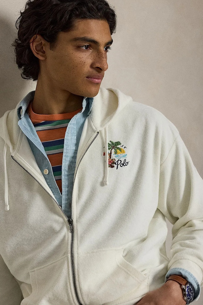 Polo Ralph Lauren hanorac cu glugă pentru bărbați, din bumbac bej 710B14590