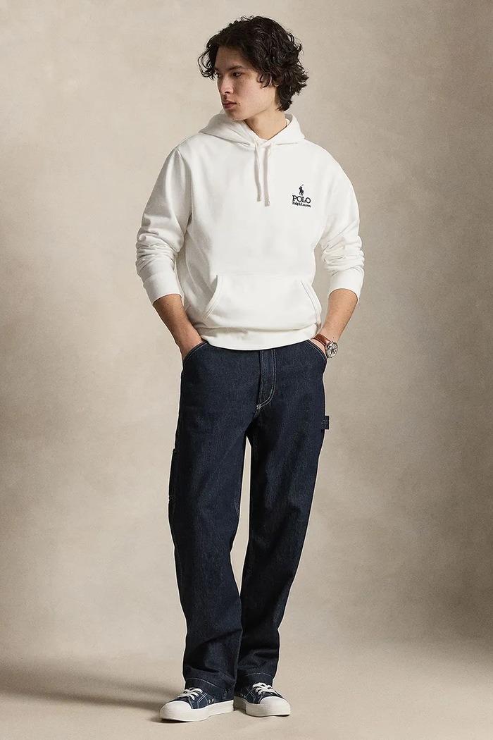 Odzież Polo Ralph Lauren bluza z kapturem męska z bawełną 710B14661 biały