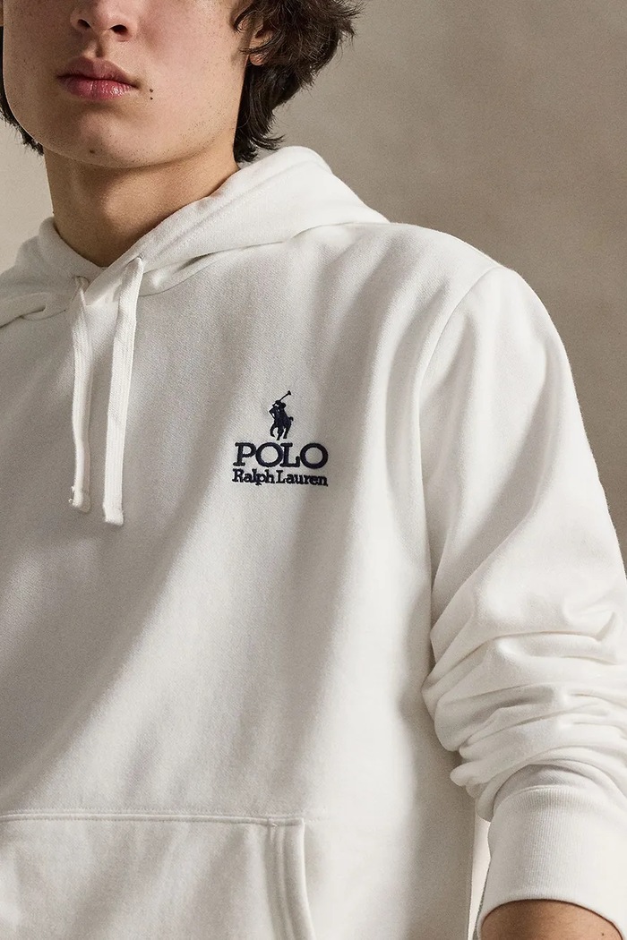 Polo Ralph Lauren bluza z kapturem męska z bawełną biały 710B14661
