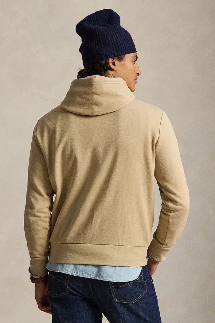 Polo Ralph Lauren hanorac cu glugă pentru bărbați cu bumbac 710B14661 maro SS26