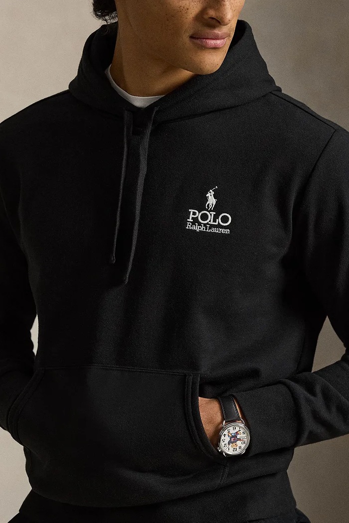 Polo Ralph Lauren hanorac cu glugă pentru bărbați cu bumbac negru 710B14661