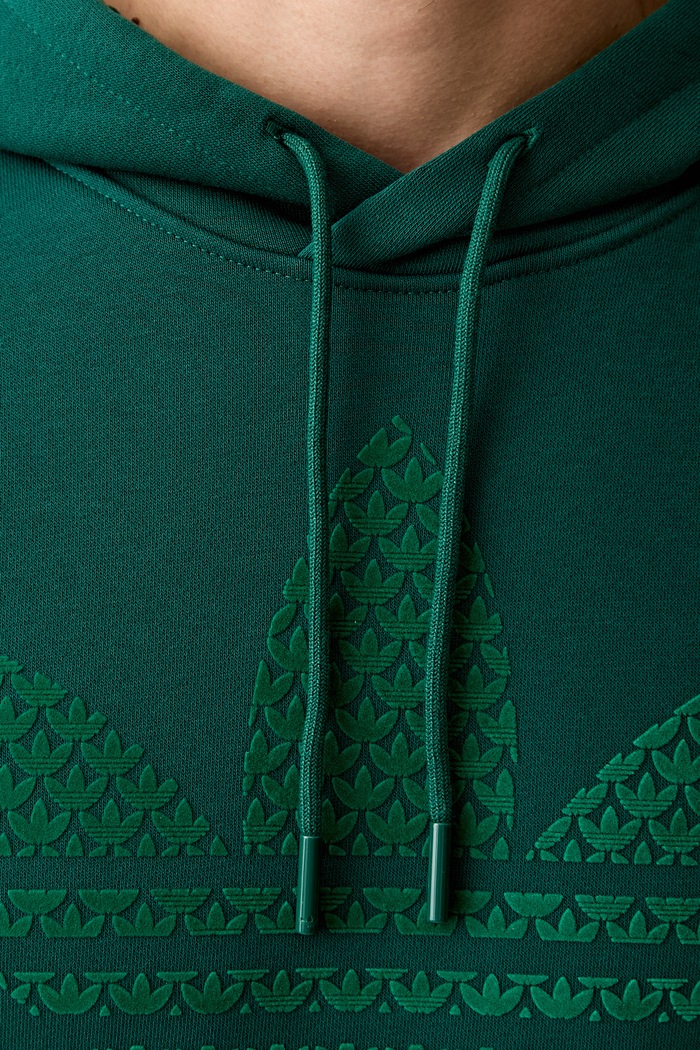adidas Originals mikina s kapucí pánská s bavlnou MONOGRAM HD KD0403 zelená
