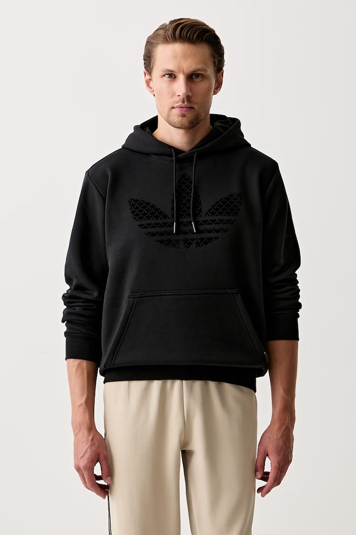 adidas Originals суичър с качулка мъжки с памук MONOGRAM HD с качулка черен KD1358