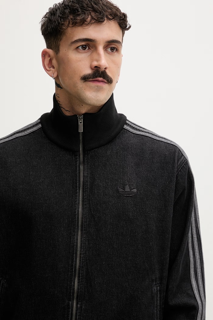 adidas Originals hanorac pentru bărbați, din denim DENIM FB TT negru KD1516