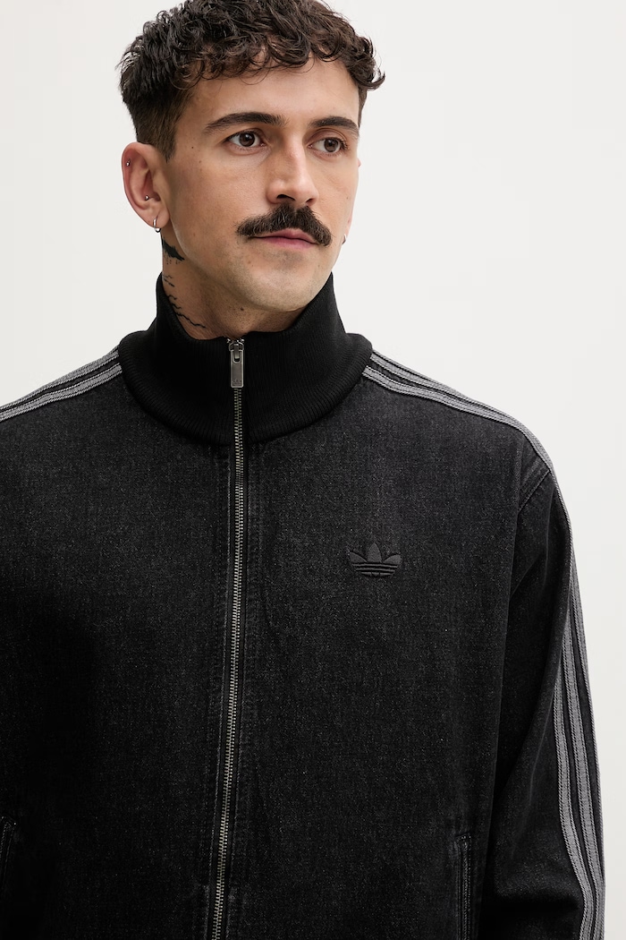 adidas Originals hanorac pentru bărbați, din denim DENIM FB TT negru KD1516