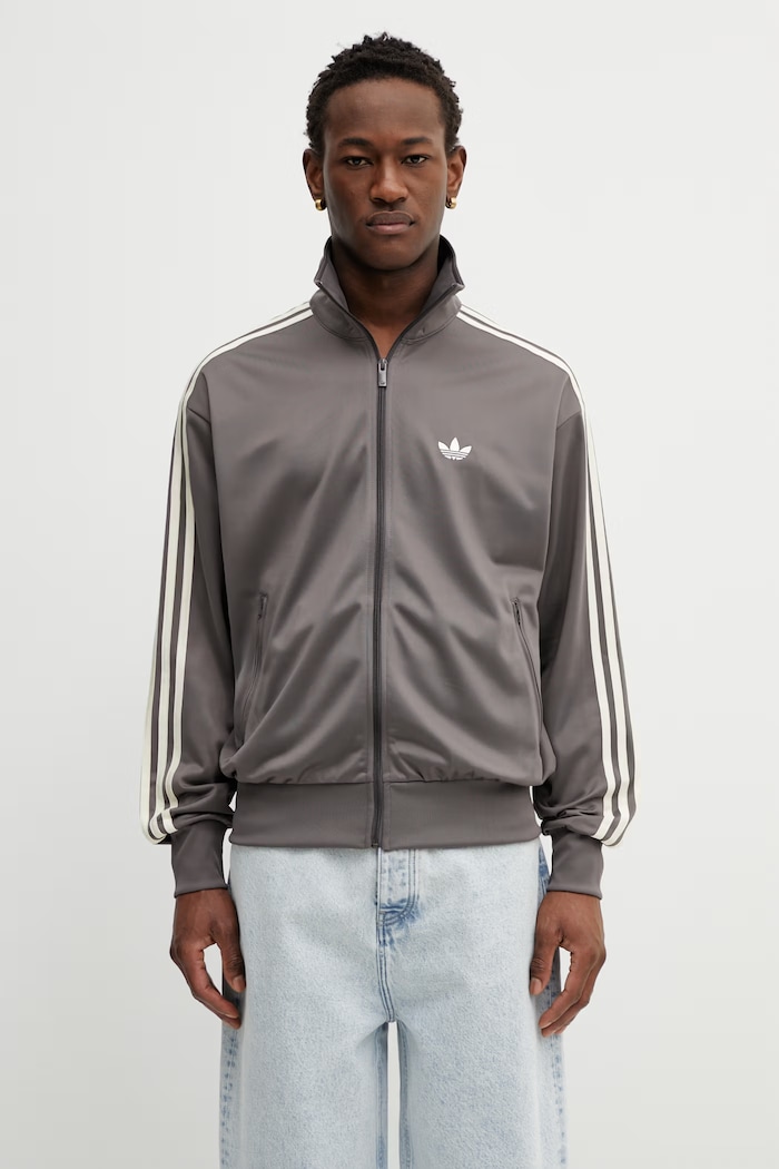 Μπλούζα adidas Originals FIREBIRD TT απλικέ γκρί KE1645