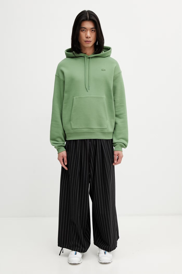 Βαμβακερή μπλούζα Lacoste SH7741 πράσινο