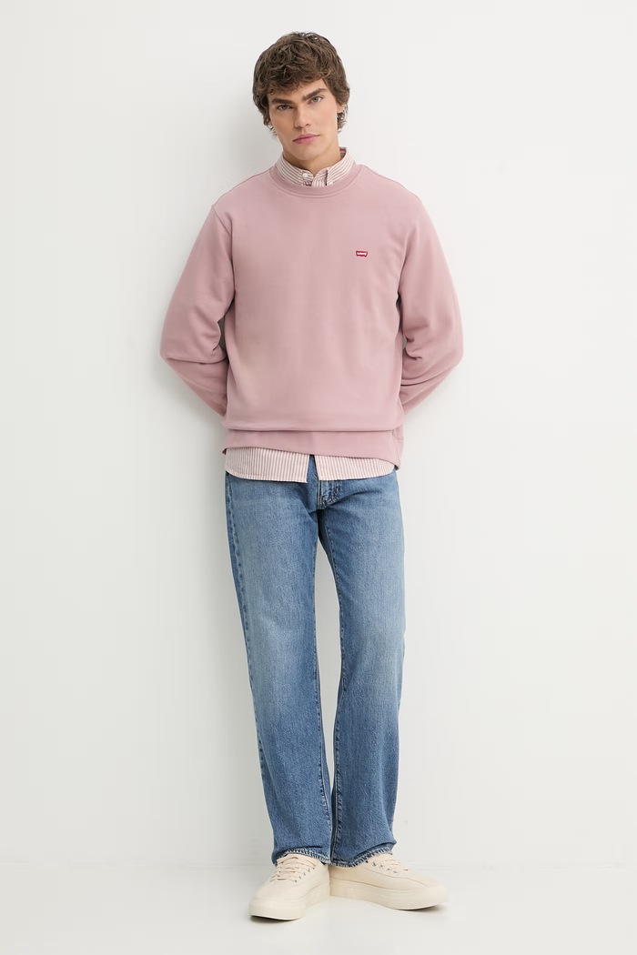 Bavlnená mikina Levi's THE ORIGINAL HM CREW 35909.0079 ružová SS26