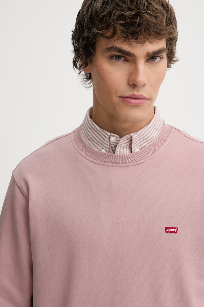 Bavlnená mikina Levi's THE ORIGINAL HM CREW ružová 35909.0079