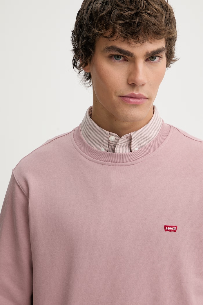 Bavlnená mikina Levi's THE ORIGINAL HM CREW ružová 35909.0079