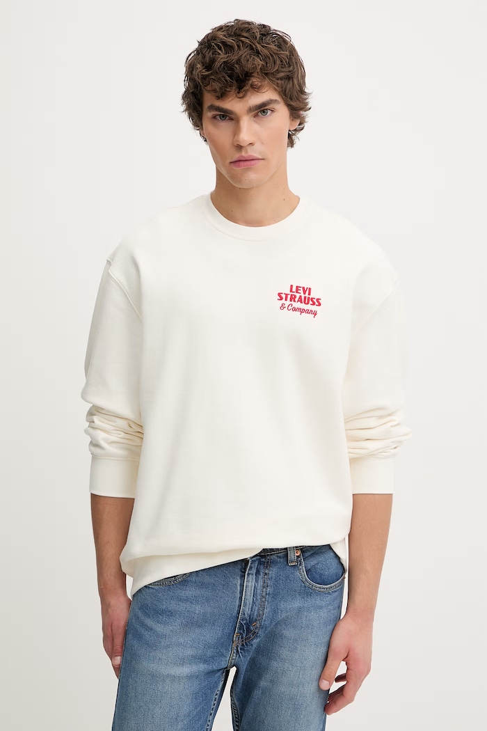 Levi's bluză RELAXD GRAPHIC CREW imprimeu bej 38712.0475