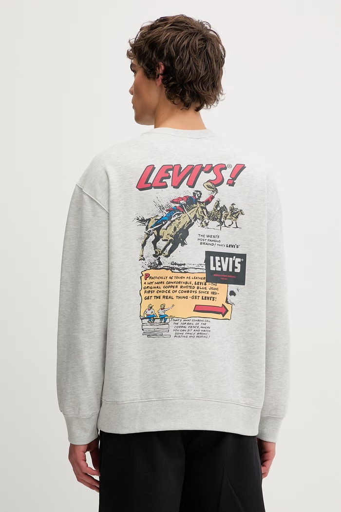 Îmbrăcăminte Levi's bluză RELAXD GRAPHIC CREW 38712.0489 gri