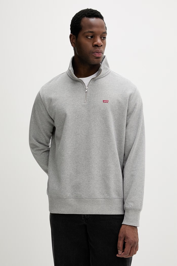 Levi's Μπλούζα ανδρική βαμβακερή ORIGINAL HM 1/4 ZIP γκρί A8606.0013