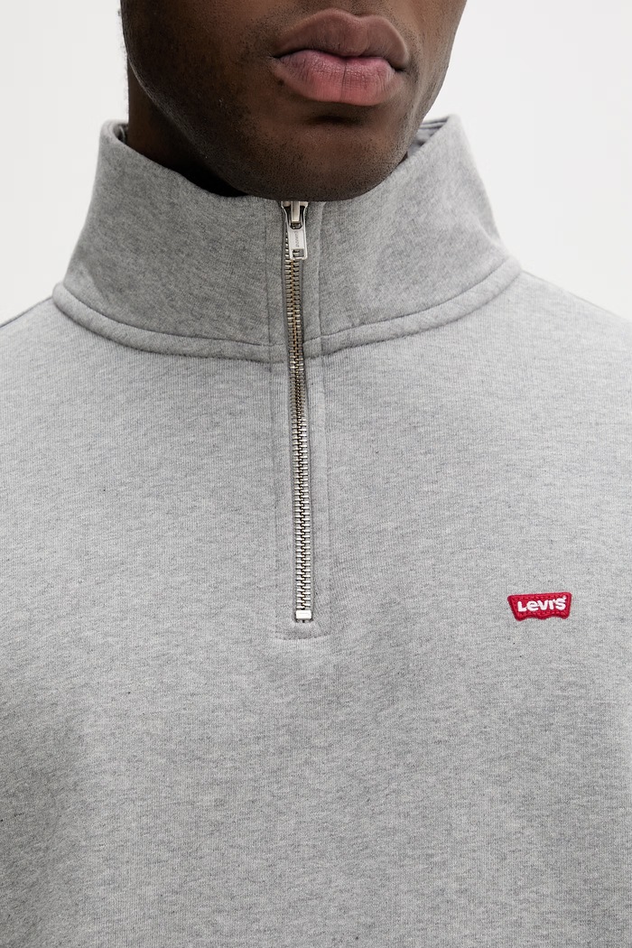 Levi's Μπλούζα ανδρική βαμβακερή ORIGINAL HM 1/4 ZIP A8606.0013 γκρί