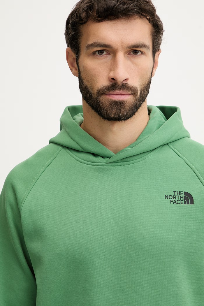 The North Face bluză Raglan Redbox verde NF0A89F9G571
