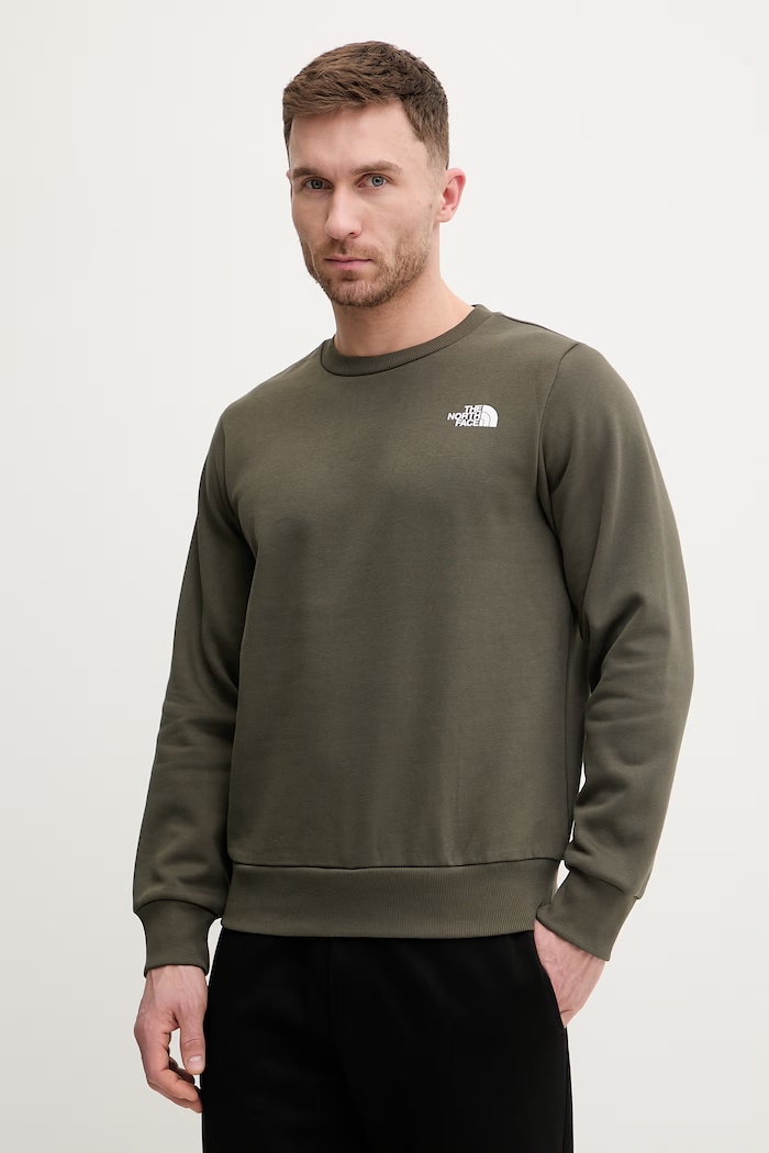Суичър The North Face Simple Dome без качулка зелен NF0A89FB21L1